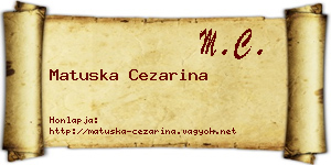 Matuska Cezarina névjegykártya